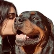 Sarah with a dog