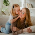 curious mom with daughter
