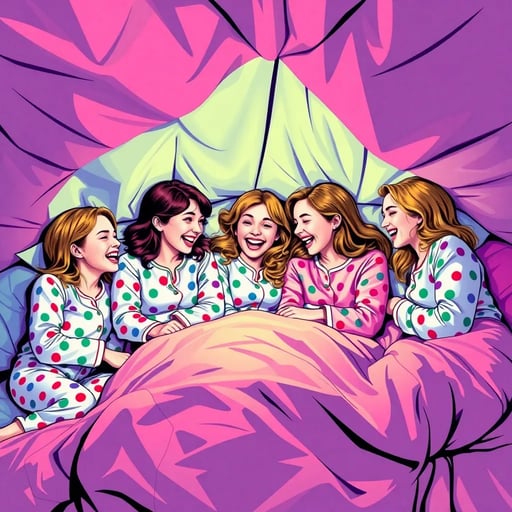 Only boy at a girls sleepover