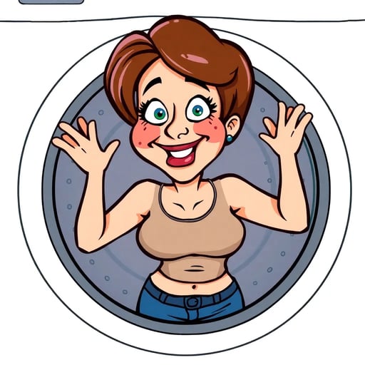 洗濯機に挟まったママ