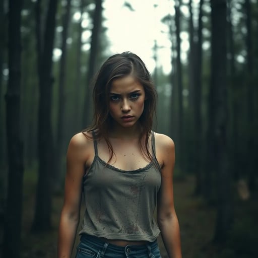 Girl lost in the woods