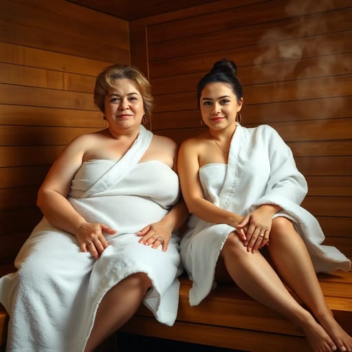 Mom at sauna