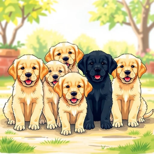 ゴールデンレトリバーの子犬たち