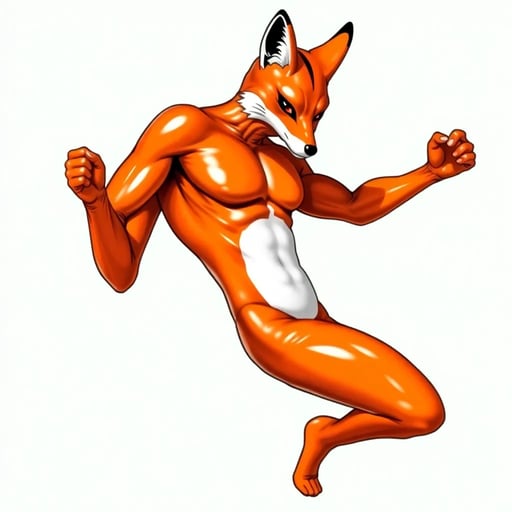 Рай, латексный костюм лисы