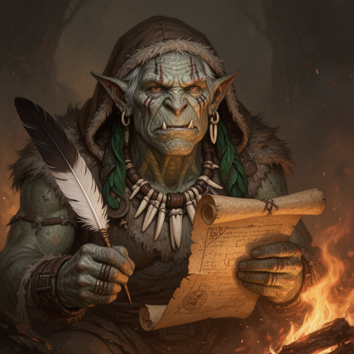 Grukthar, orkowy skryba